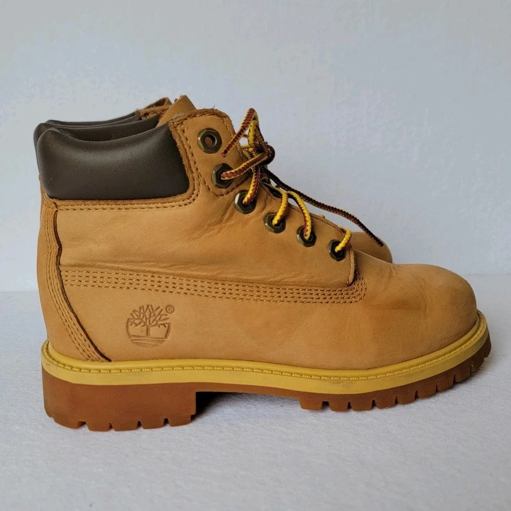 Timberland Nubuck Wheat Boots Youth Size 1 Waterproof Lace Up Y2K Streetwear 6in